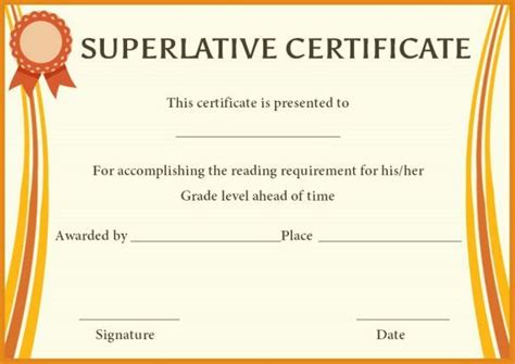 Senior Superlative Certificate Templates